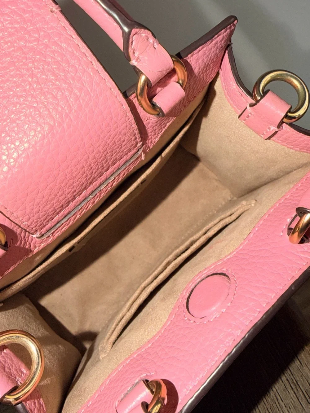Coach White Mini Satchel with Pink Trim and Floral Print
